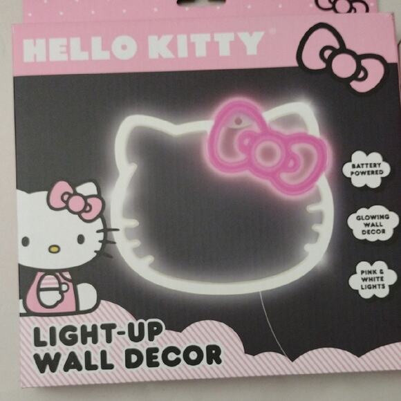 Hello Kitty Pink and White Light-Up Headphones Light Up Wall Decor New - Picture 2 of 10
